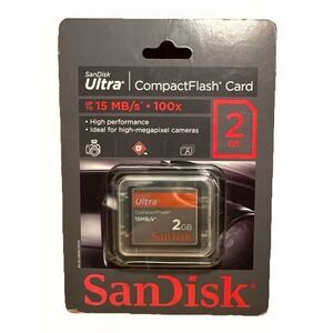 SANDISK Ultra CompactFlash 2GB Memory Card 15MB/s 100x Speed SDCFH-002G-A11 NEW